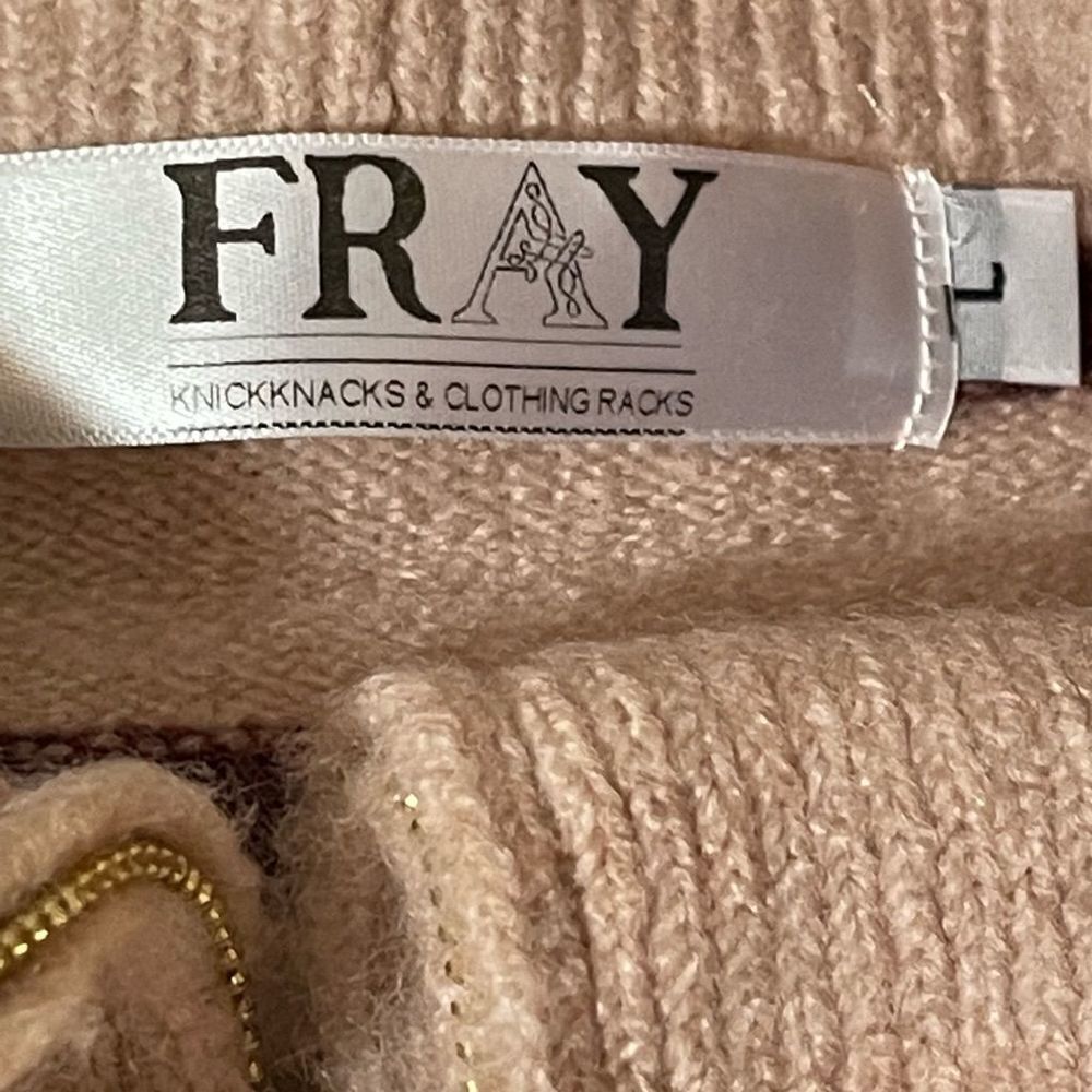 Fray Boutique Cropped Pink with Maroon Stripped Cowl Neck Sweater - Picture 7 of 7